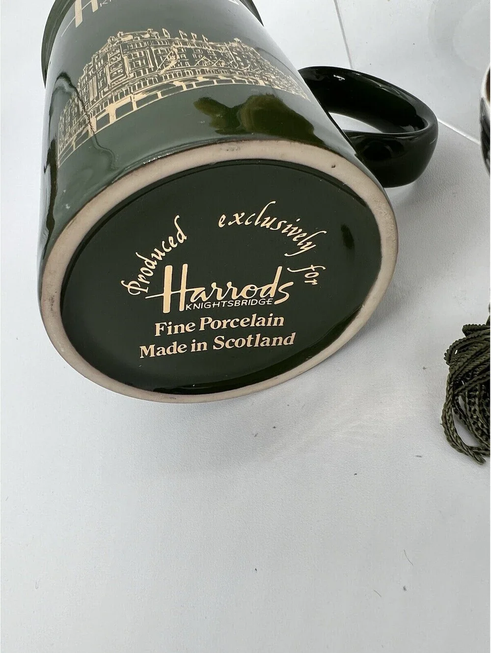 Vintage Lot Of 3 Harrods Souvenirs Teddy Bear, Mug, Silver Candle London England